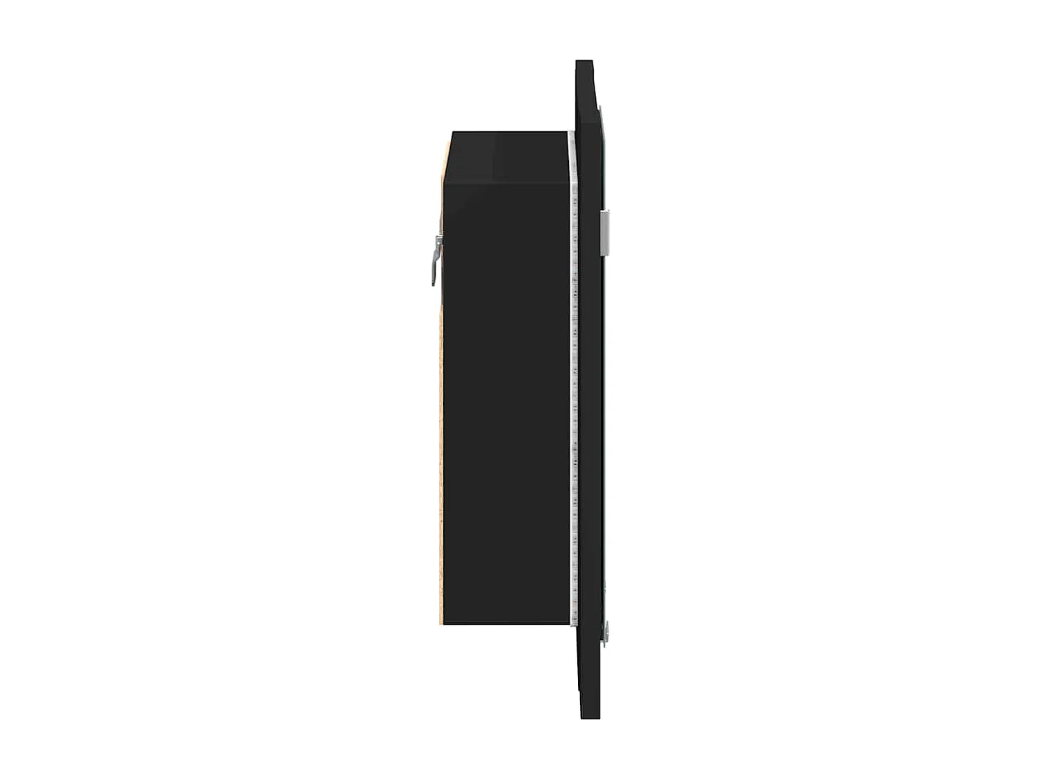 Armadietto a Specchio con Luci LED Nero 40x12x45 cm in Acrilico
