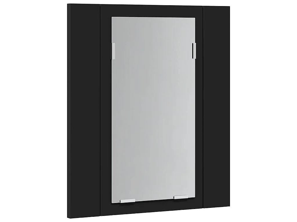 Armoire à miroir de salle de bain LED Noir 40x12x45cm Acrylique