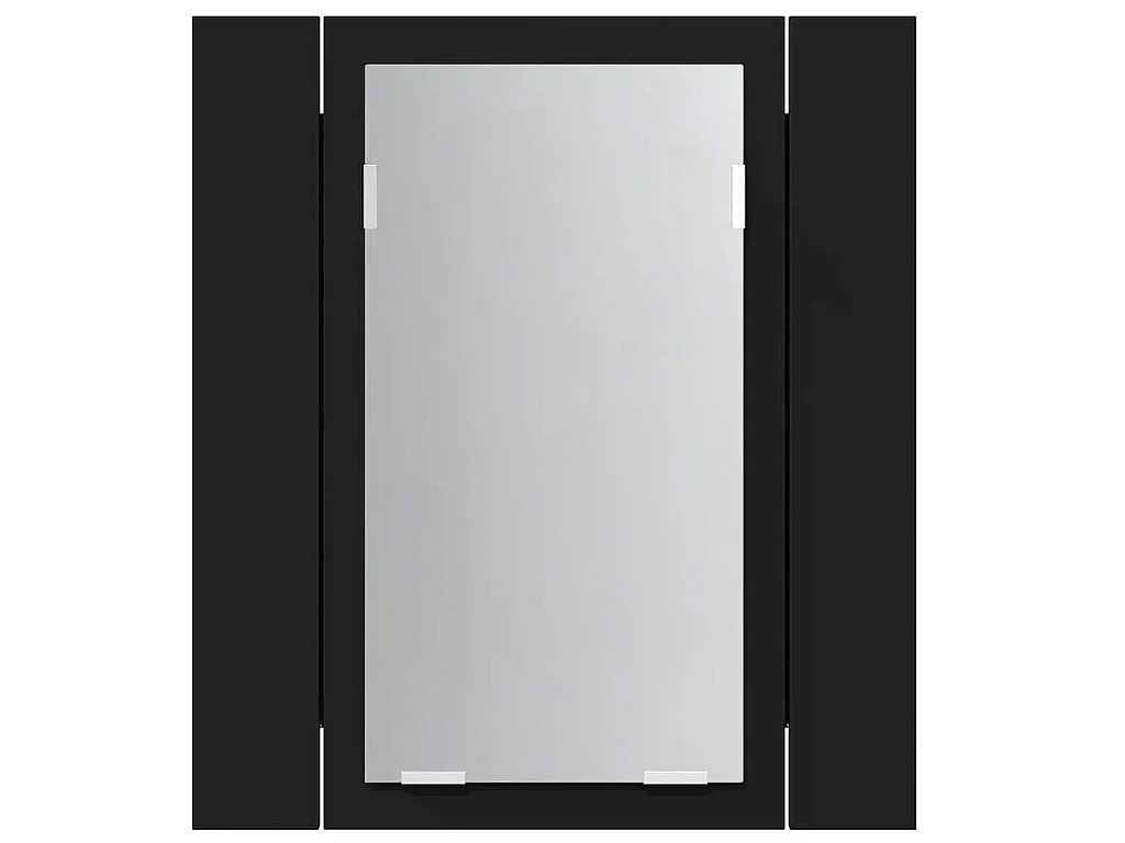 Armoire à miroir de salle de bain LED Noir 40x12x45cm Acrylique
