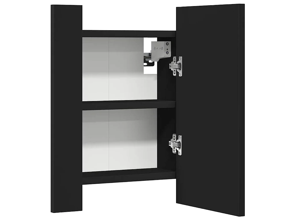 Armoire à miroir de salle de bain LED Noir 40x12x45cm Acrylique