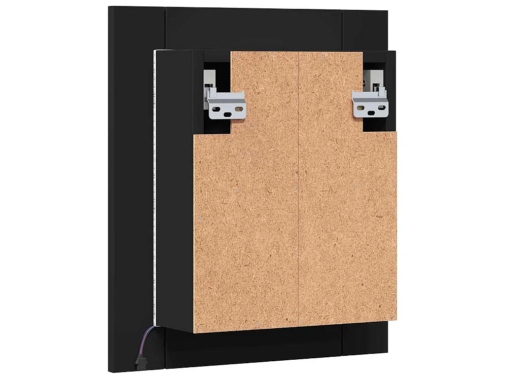 Armoire à miroir de salle de bain LED Noir 40x12x45cm Acrylique
