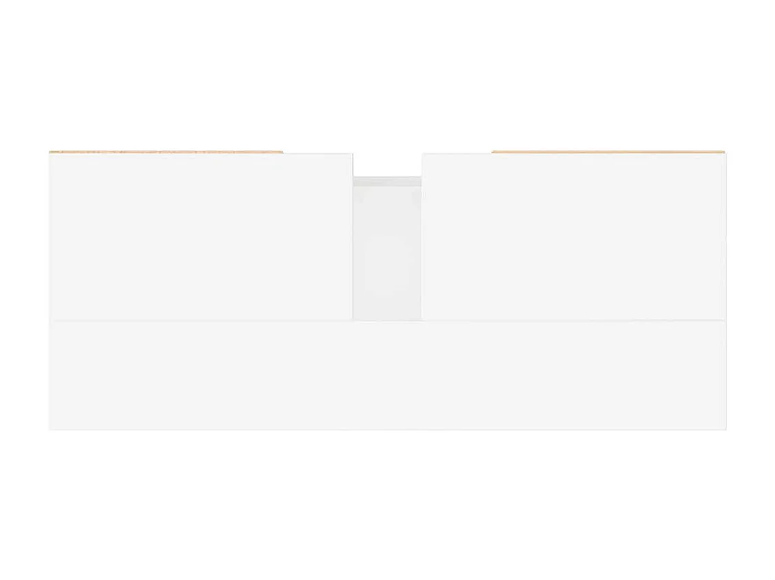 Mueble de baño madera de ingeniería blanco brillo 80x33x60 cm