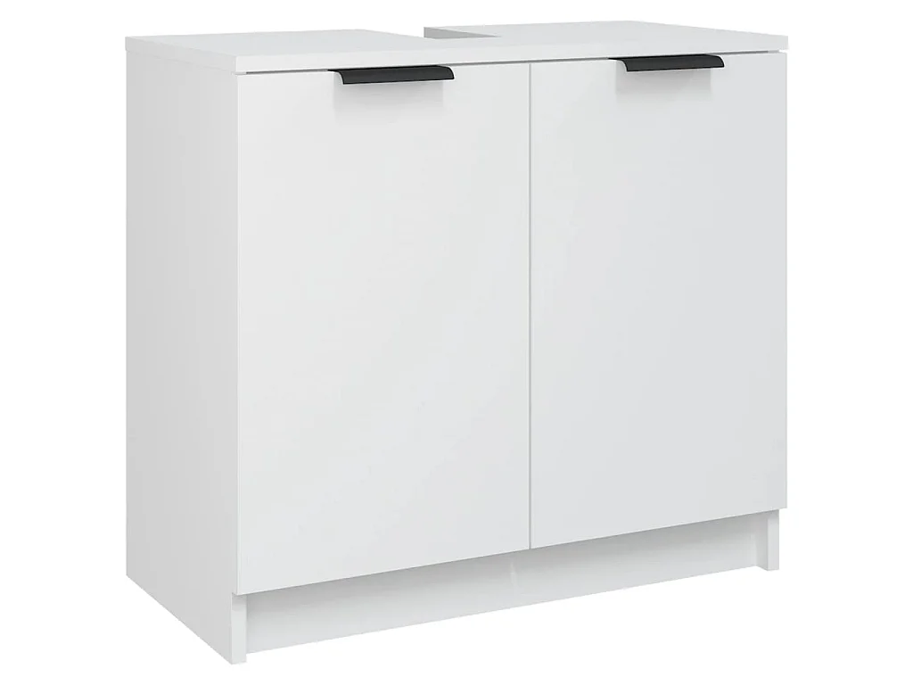 Meubles de salle de bain 5 pcs Blanc Bois d'ingénierie