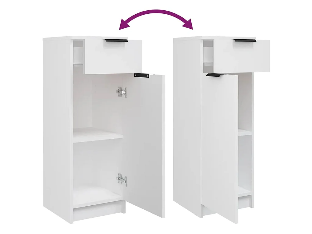 Meubles de salle de bain 5 pcs Blanc Bois d'ingénierie