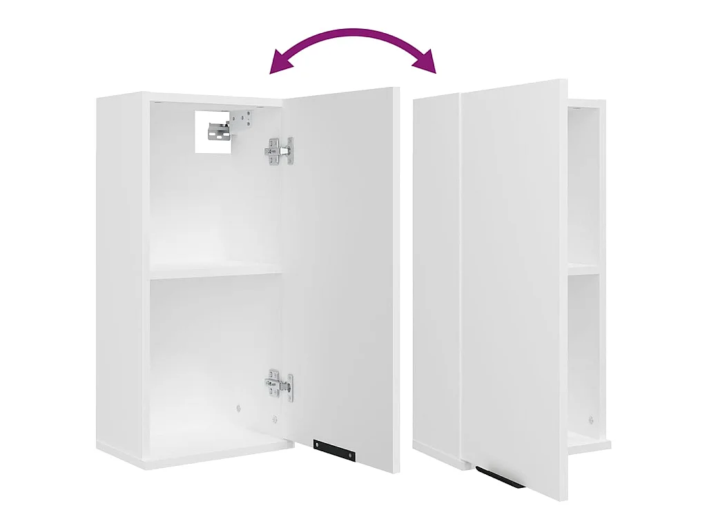 Meubles de salle de bain 5 pcs Blanc Bois d'ingénierie