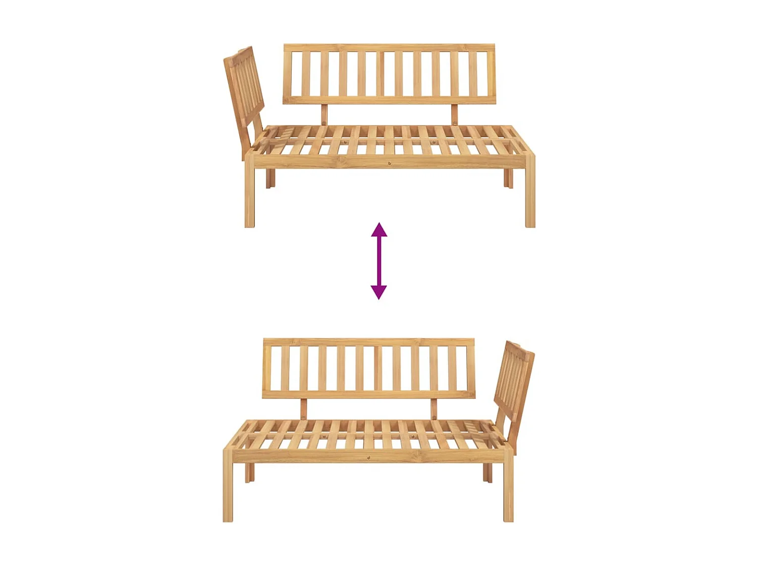 Tuinhoekbank pallet massief acaciahout