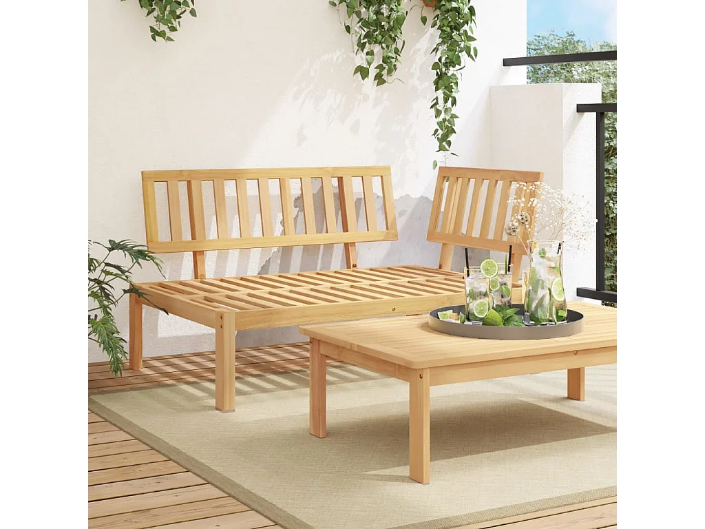 Garten-Ecksofa aus Paletten Massivholz Akazie