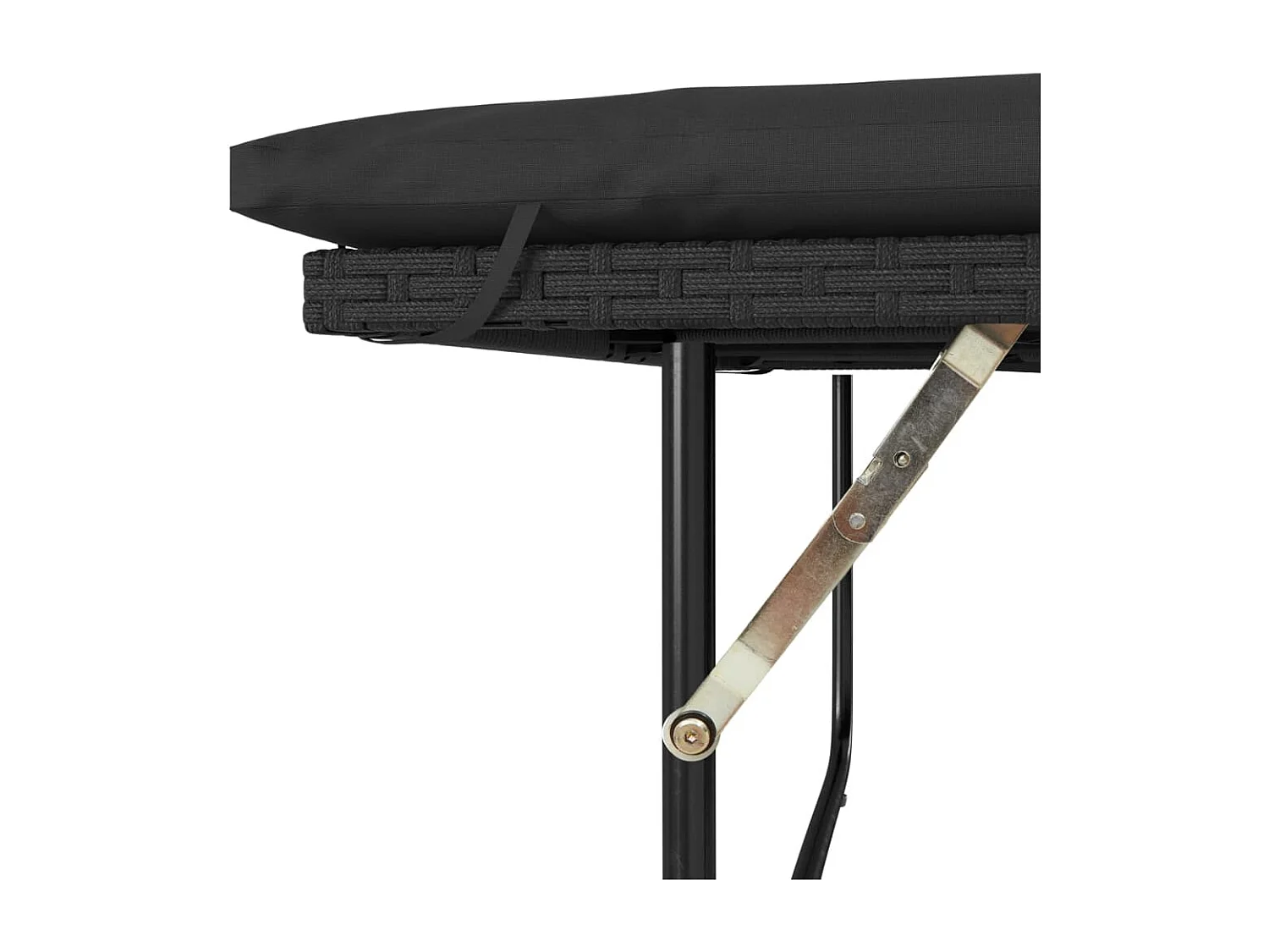 Gartensofa mit Kissen 2-Sitzer Schwarz Poly Rattan