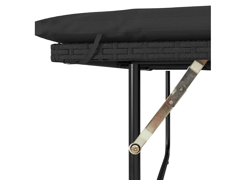 Divano da Giardino con Cuscini a 2 Posti Nero in Polyrattan
