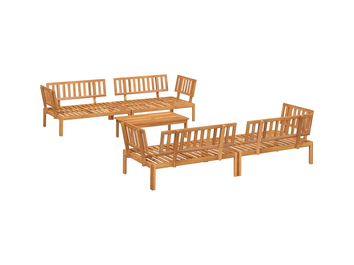 Salon palette de jardin 5 pcs bois d'acacia massif