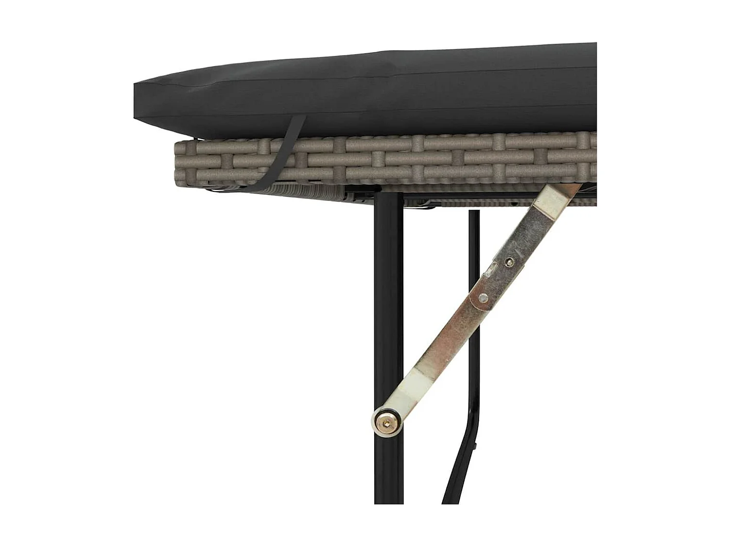 Tuinbank 2-zits met kussens poly rattan en acaciahout grijs