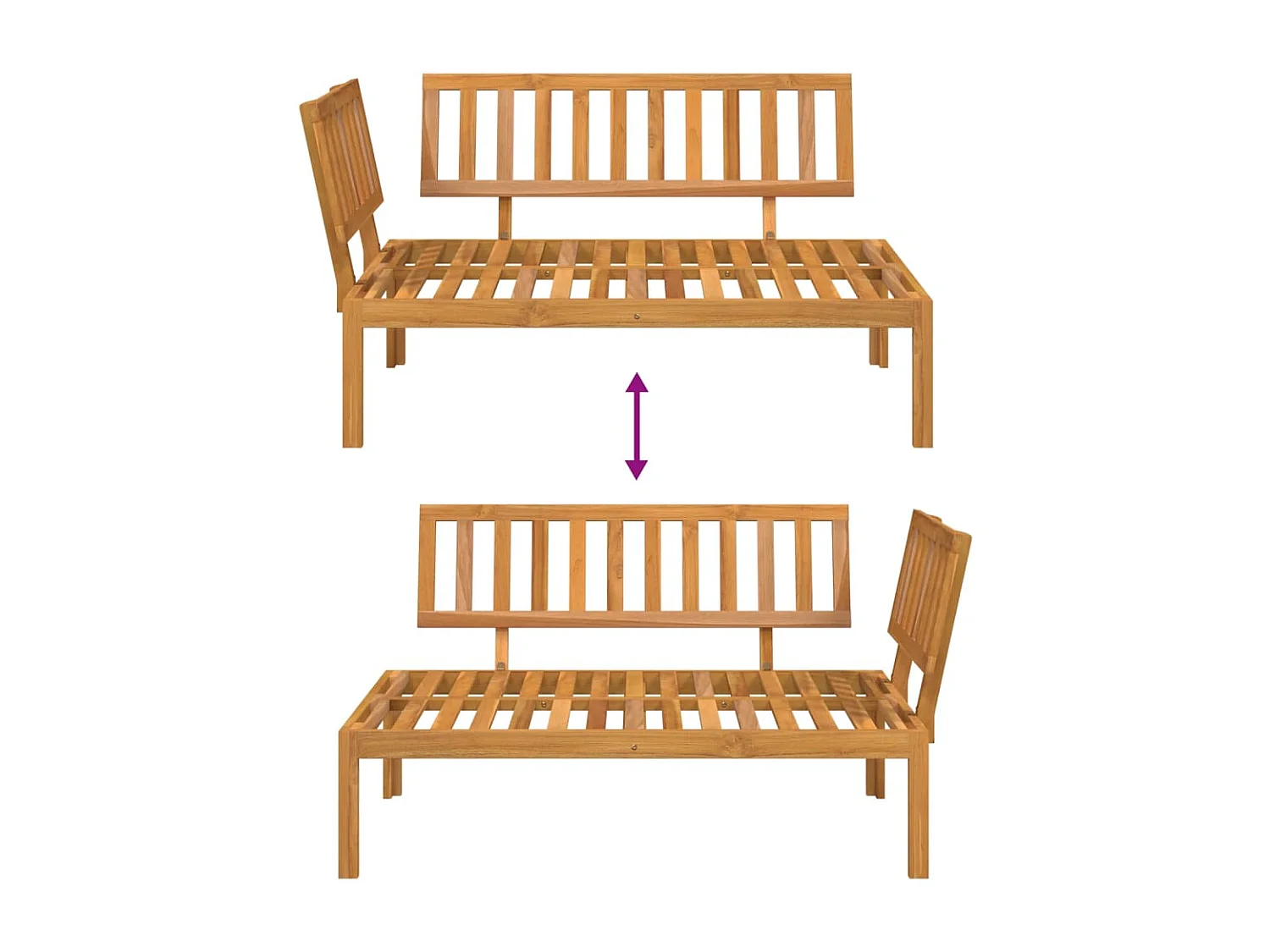 Tuinhoekbank pallet massief acaciahout
