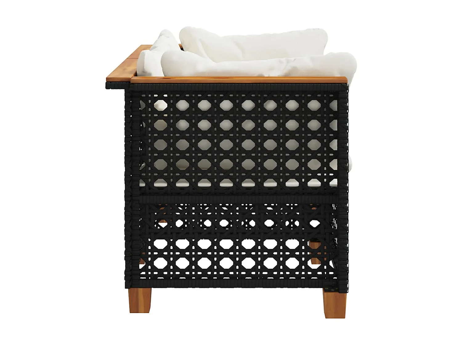 Garten-Ecksofas mit Kissen 2 Stk. Schwarz Poly Rattan