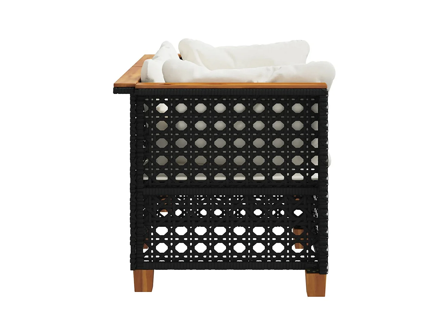 Canapés d'angle de jardin et coussins 2 pcs noir résine tressée