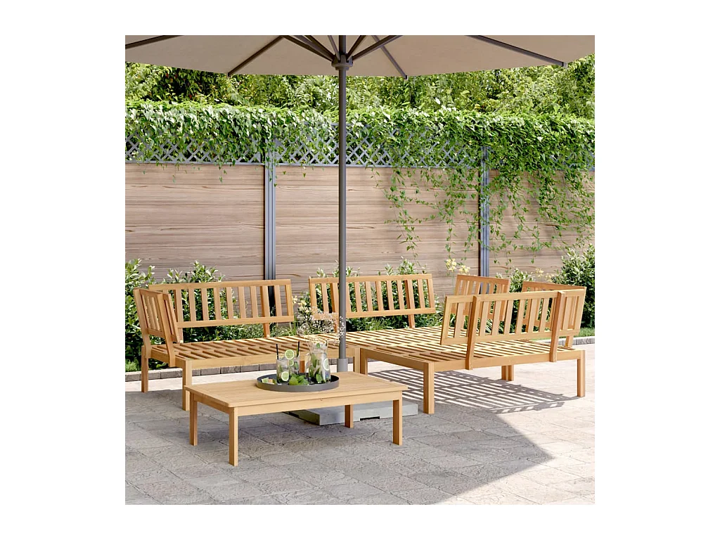 Set Divano Pallet da Giardino 4 pz in Legno Massello di Acacia