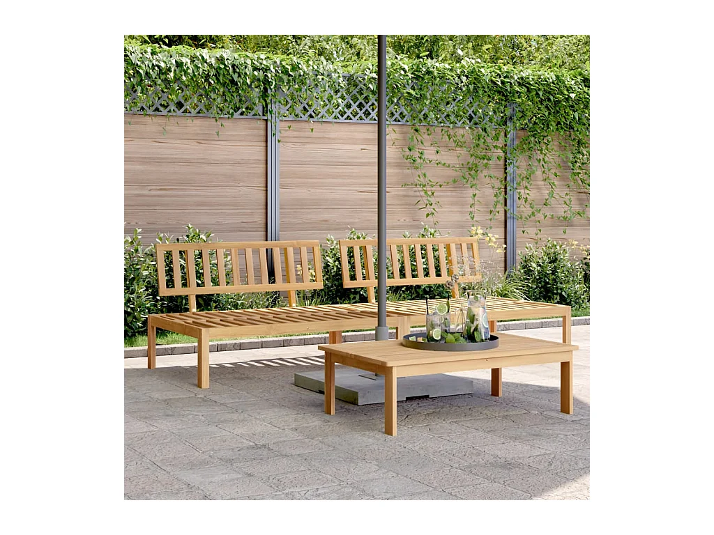 Sofás centrales palets de jardín 2 uds madera maciza de acacia