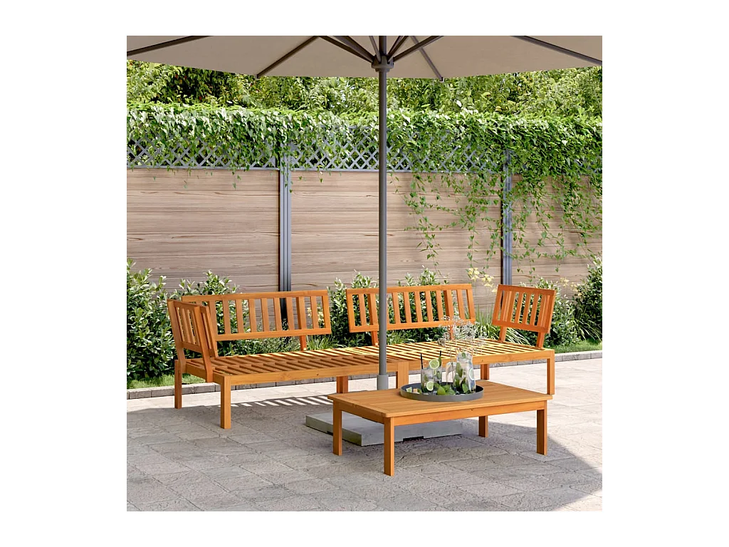 Tuinhoekbanken 2 st pallet massief acaciahout