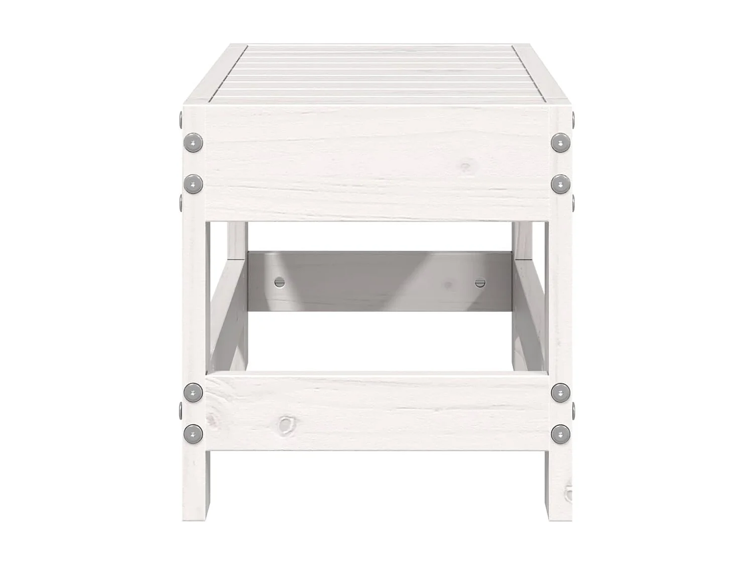 Poggiapiedi da Giardino Bianco 62x30x32 cm Legno Massello Pino