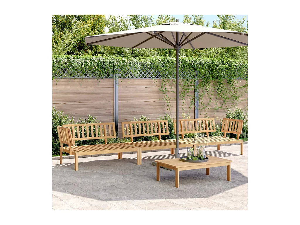 Set Divano Pallet da Giardino 4 pz in Legno Massello di Acacia
