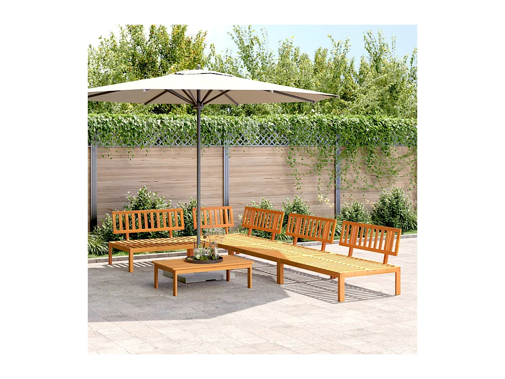 Salon palette de jardin 5 pcs bois d'acacia massif