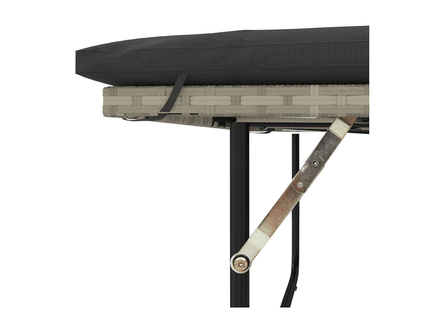 Tuinbank 2-zits met kussens poly rattan lichtgrijs