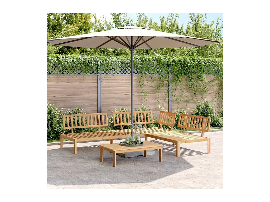 4-delige Loungeset pallet massief acaciahout