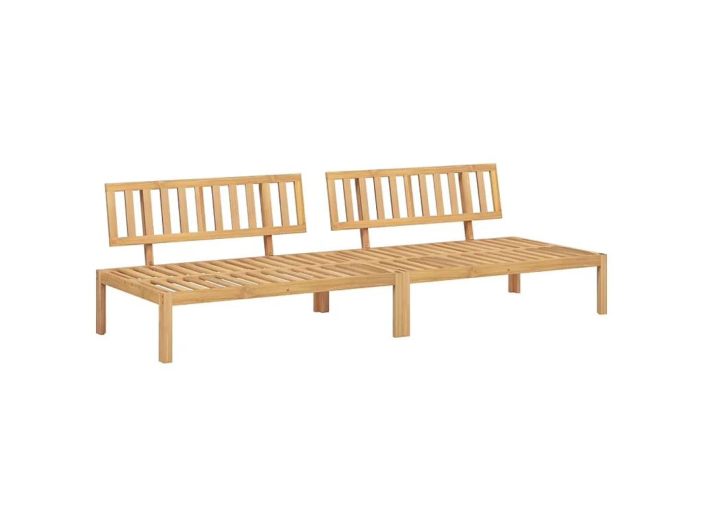Divani Centrali da Giardino Pallet 2pz Legno Massello di Acacia