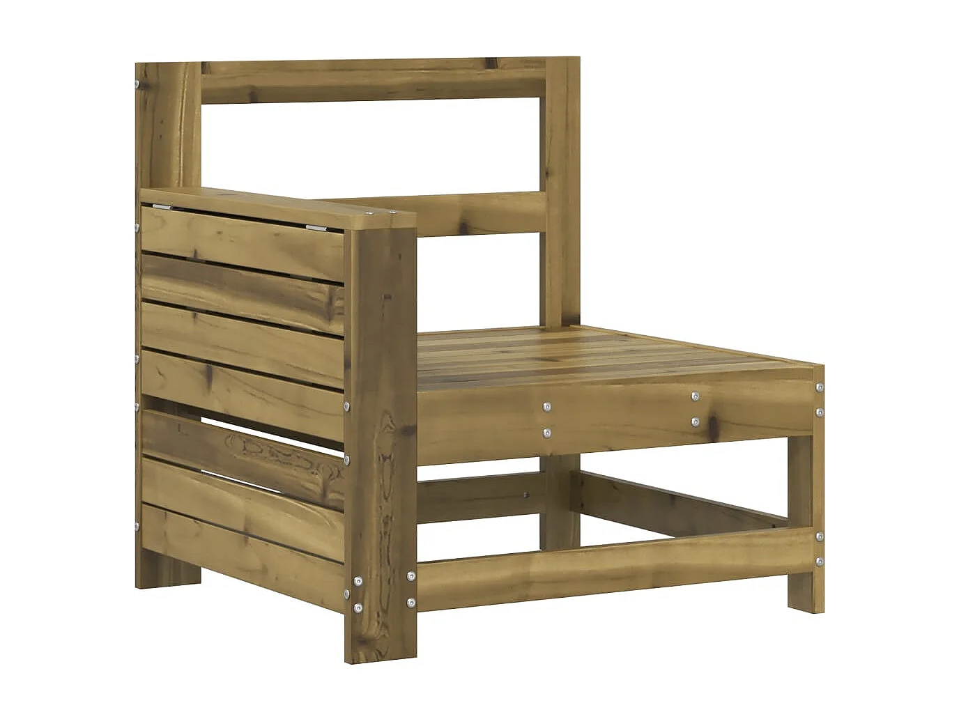 Tuinbank met armleuning en klaptafel geïmpregneerd grenenhout