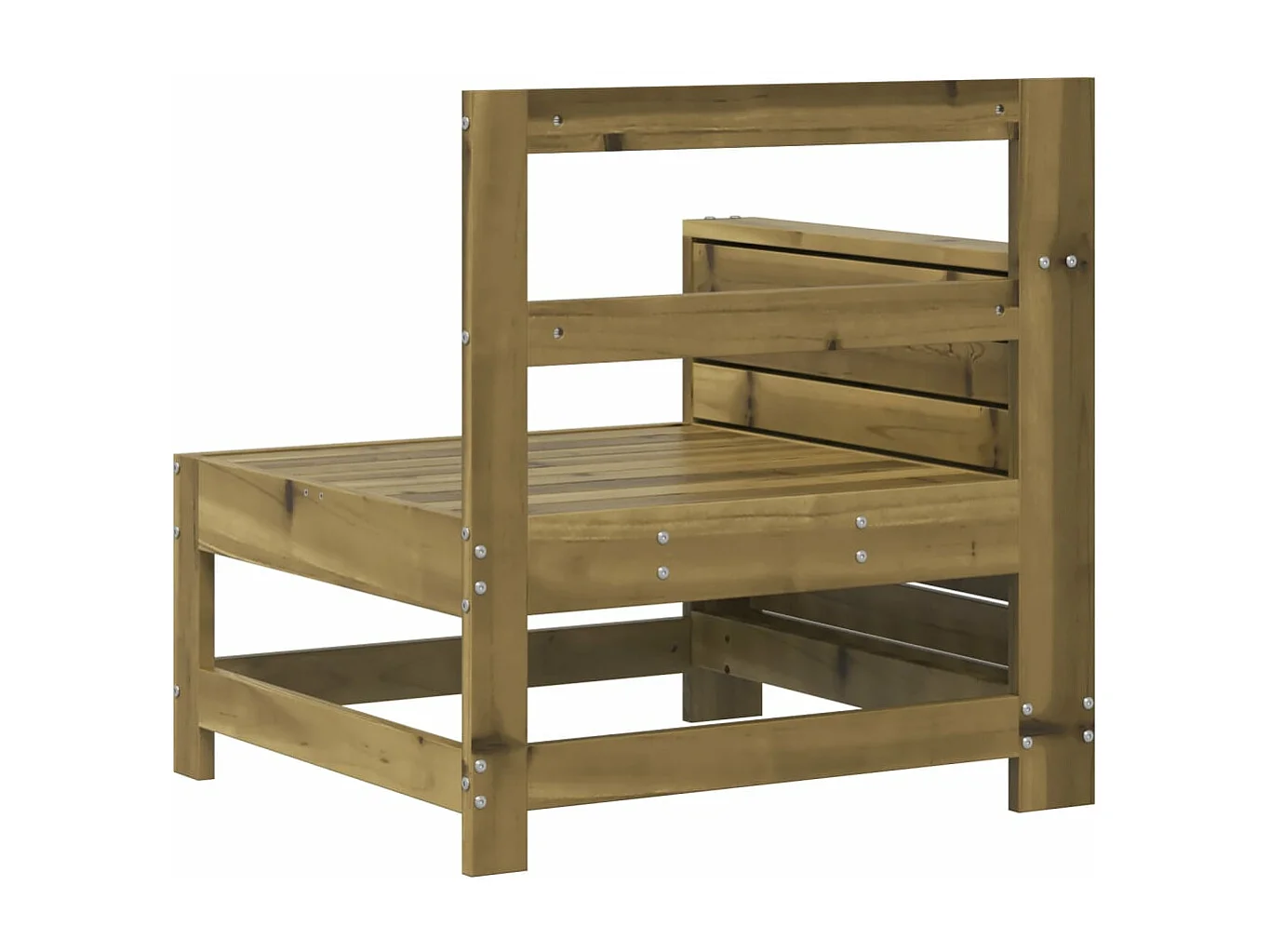 Tuinbank met armleuning en klaptafel geïmpregneerd grenenhout