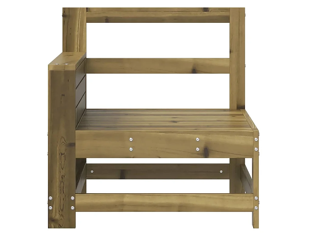 Gartensofa mit Armlehne und Beistelltisch Kiefernholz