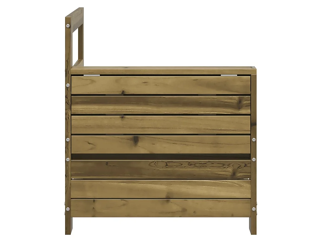 Gartensofa mit Armlehne und Beistelltisch Kiefernholz