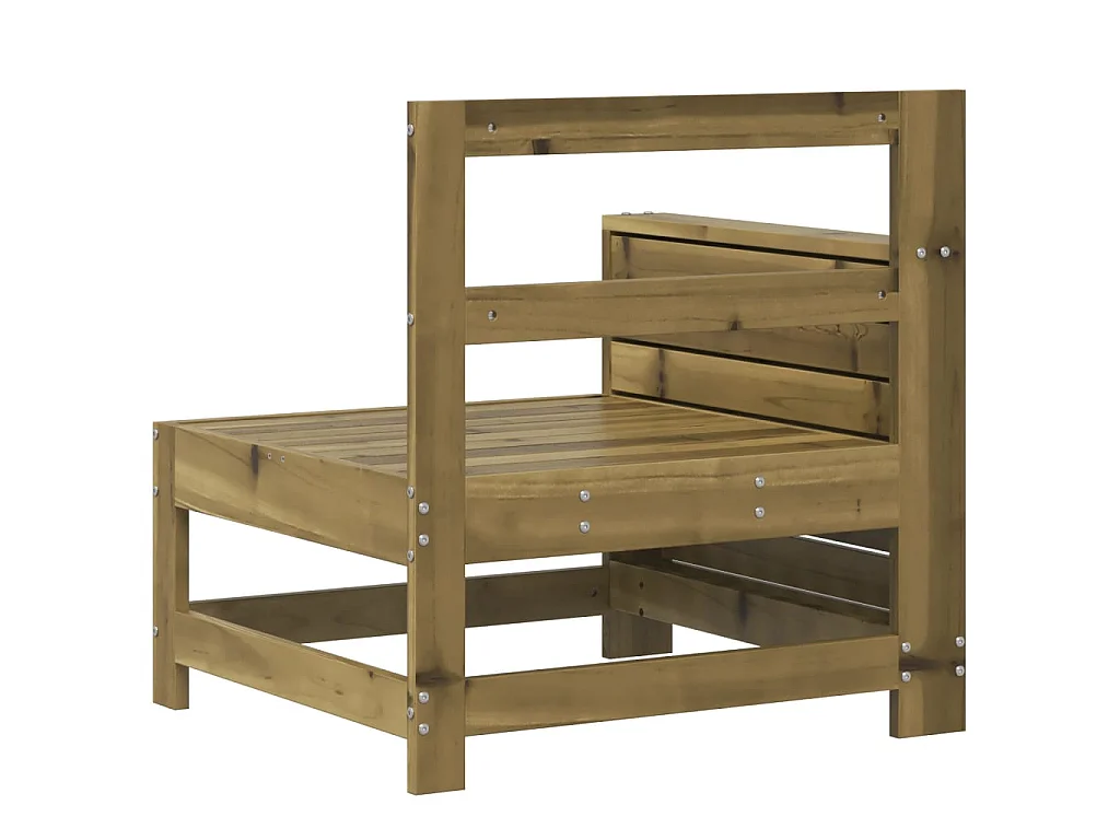 Gartensofa mit Armlehne und Beistelltisch Kiefernholz