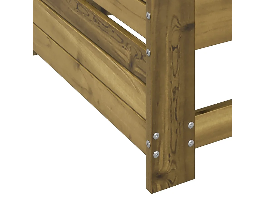 Gartensofa mit Armlehne und Beistelltisch Kiefernholz