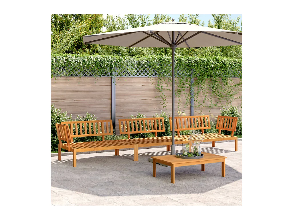 4-delige Loungeset pallet massief acaciahout