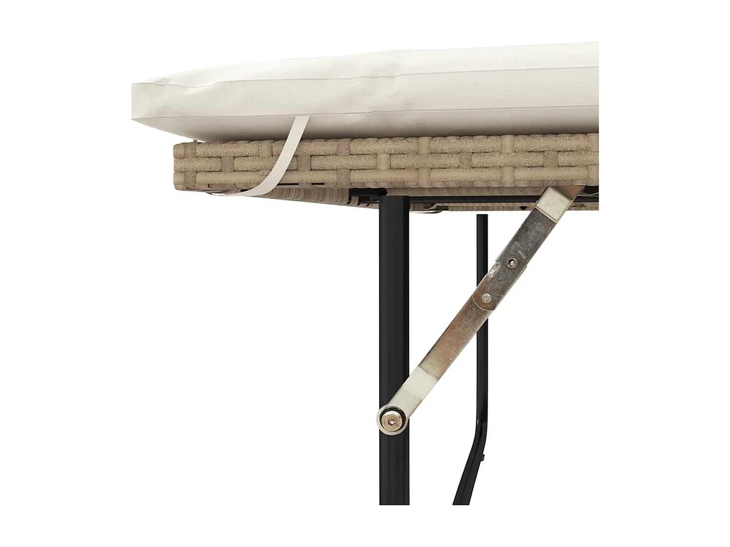 Divano Giardino con Cuscini 2 Posti Beige Polyrattan e Acacia