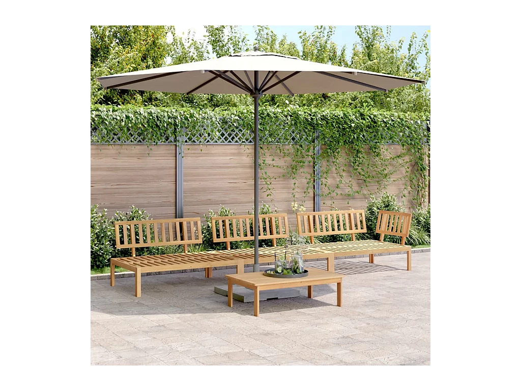 4-delige Loungeset pallet massief acaciahout