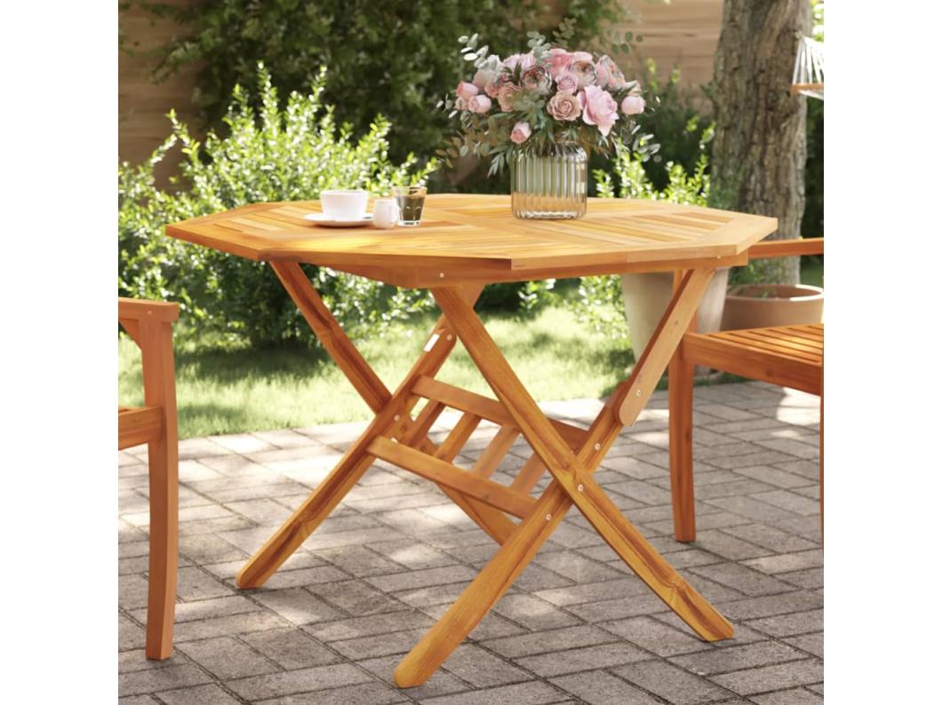 Tuintafel inklapbaar Ø110x75 cm massief acaciahout