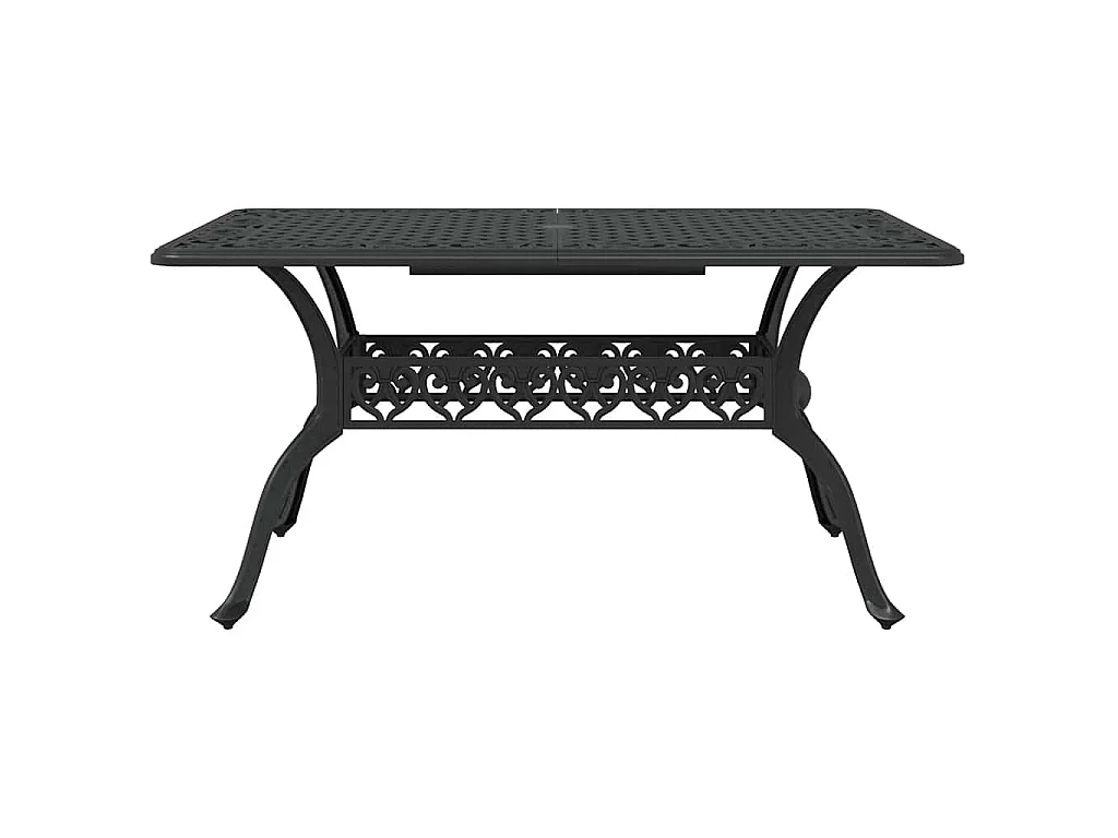 Table de jardin noir 150x90x72 cm aluminium coulé