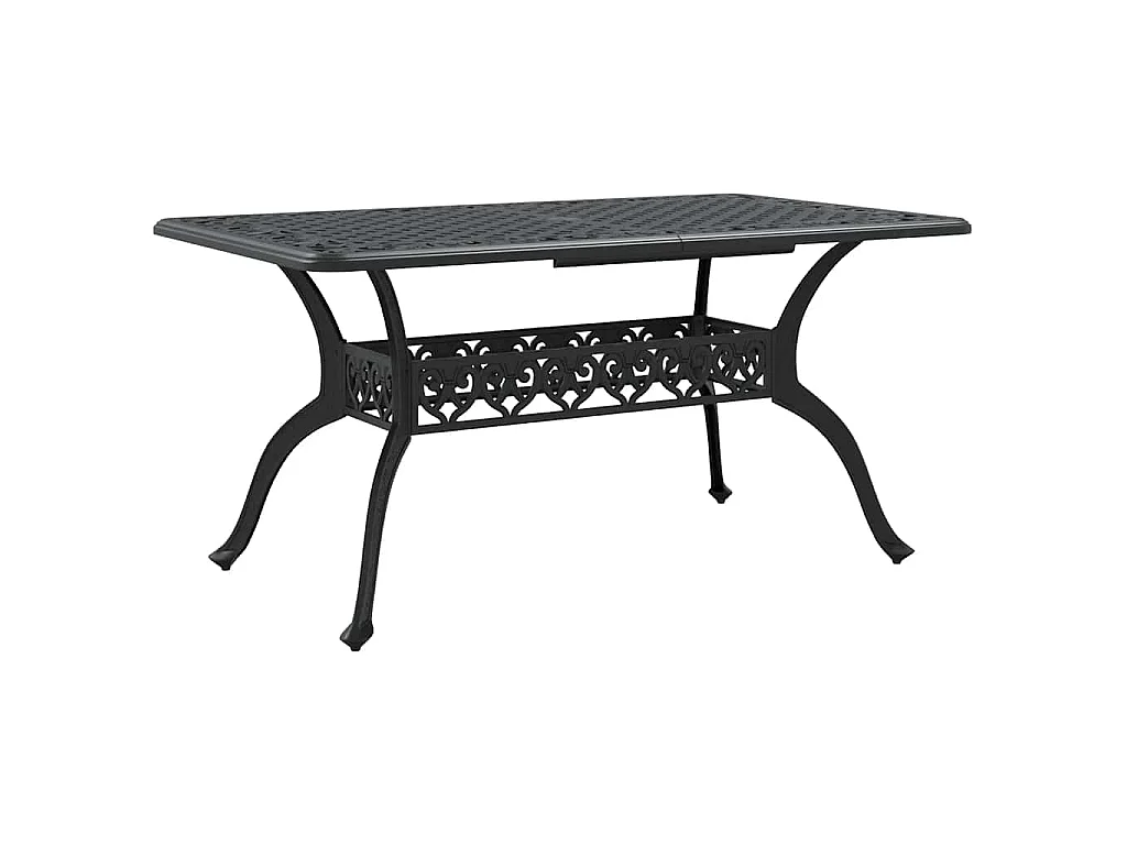 Table de jardin noir 150x90x72 cm aluminium coulé