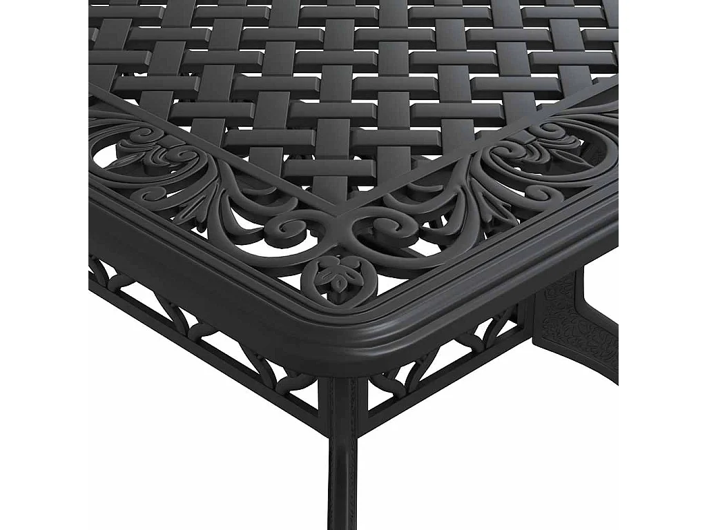 Table de jardin noir 150x90x72 cm aluminium coulé