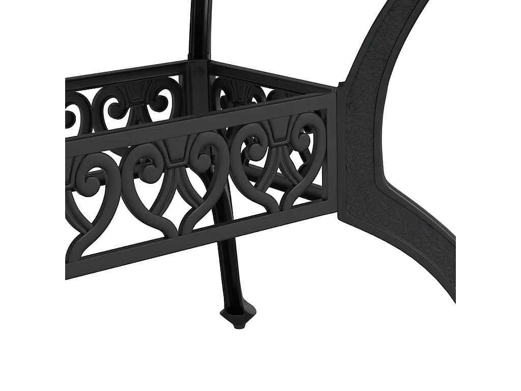 Table de jardin noir 150x90x72 cm aluminium coulé