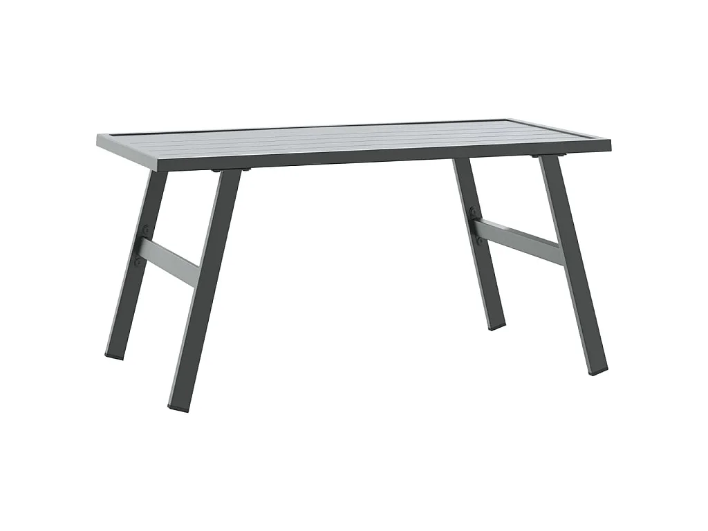 Table basse de jardin noir 90x45x35 cm acier enduit de poudre