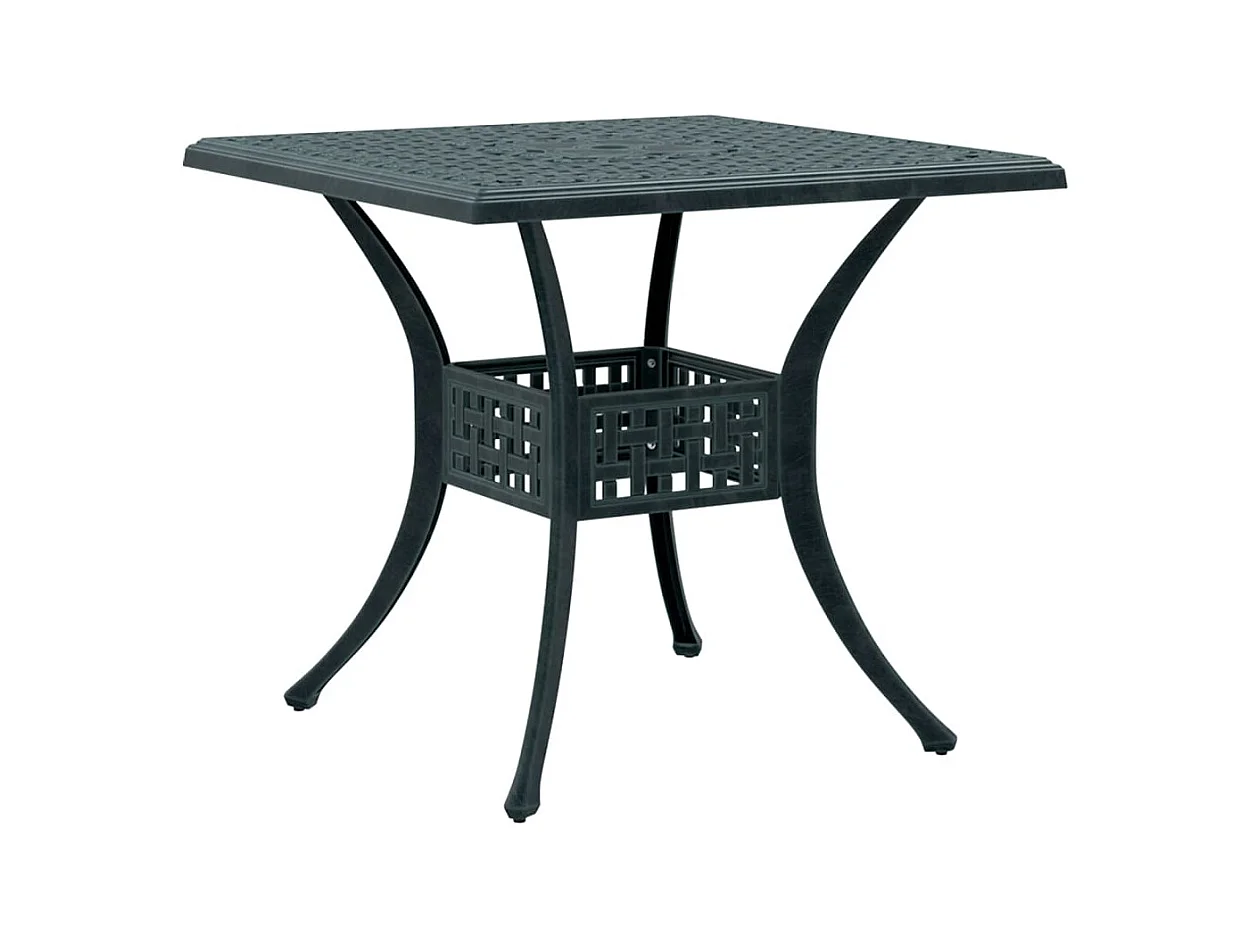 Table de jardin vert 80x80x75 cm aluminium coulé