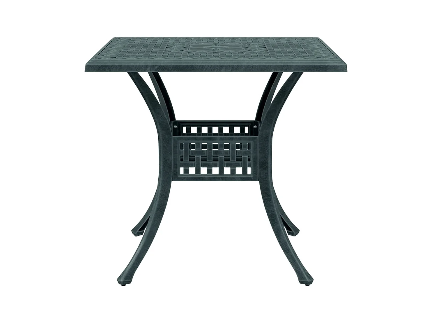 Table de jardin vert 80x80x75 cm aluminium coulé