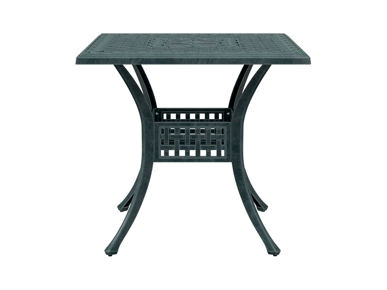 Table de jardin vert 80x80x75 cm aluminium coulé