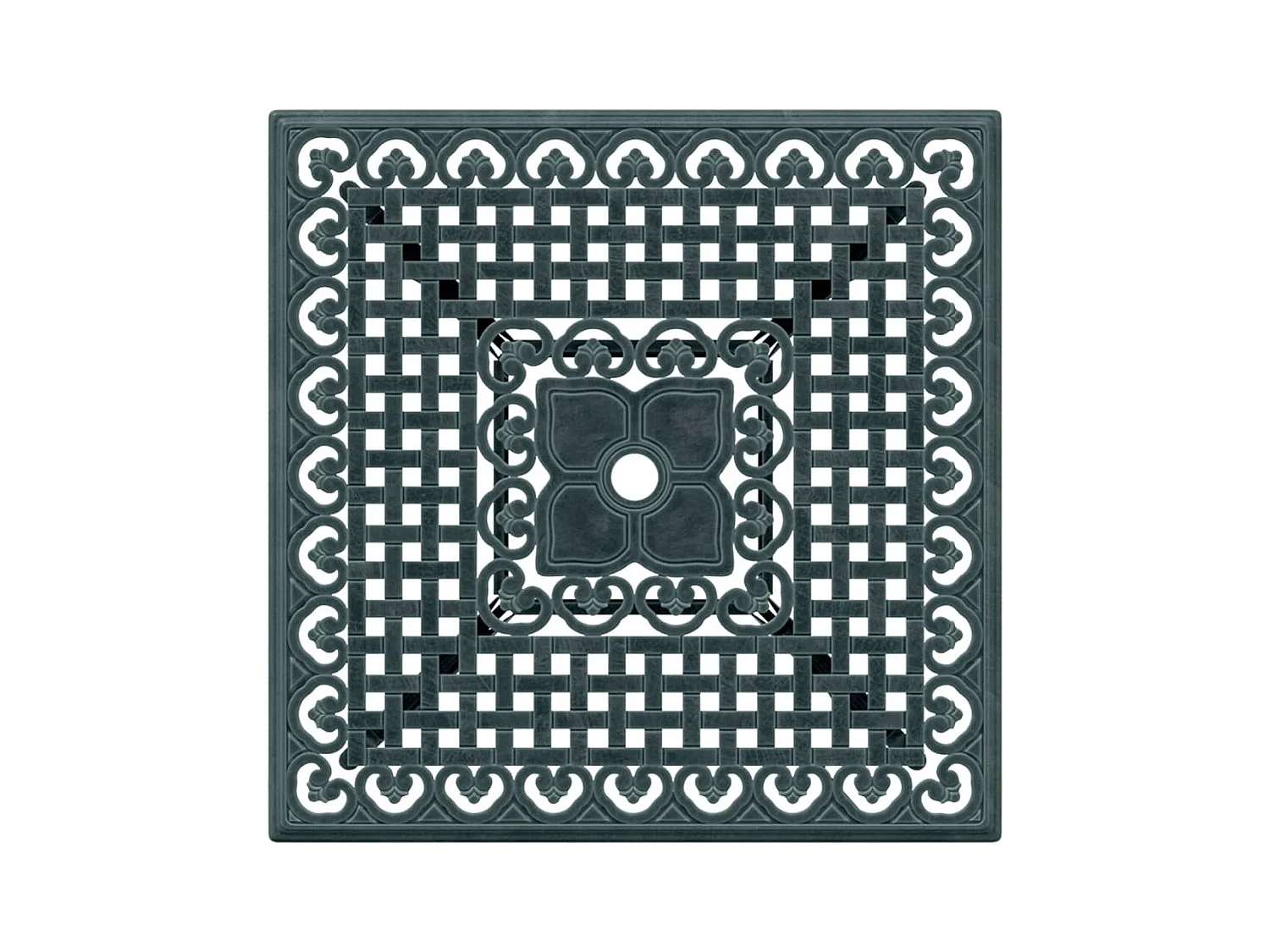 Table de jardin vert 80x80x75 cm aluminium coulé