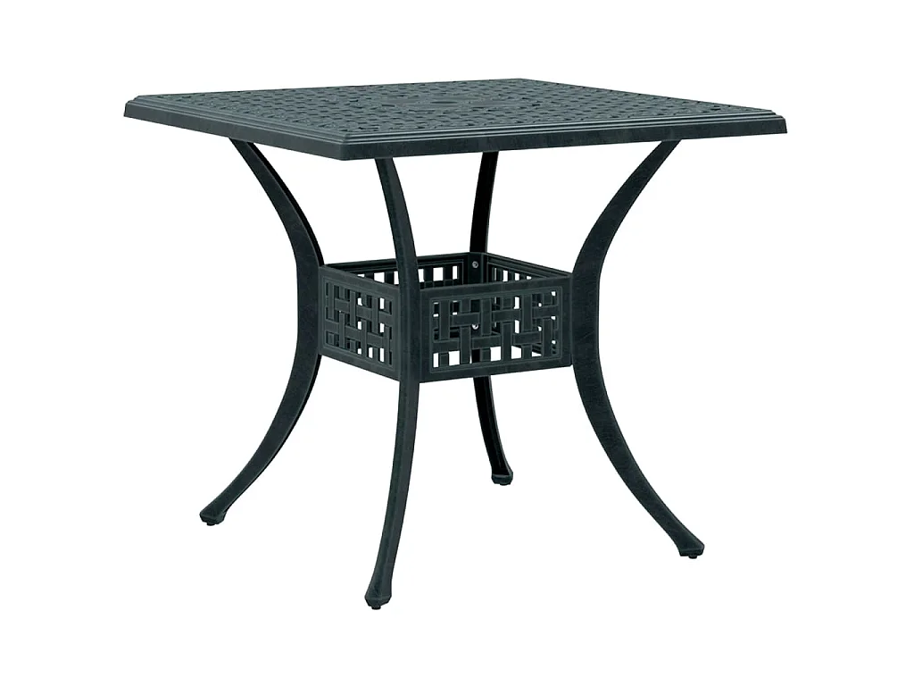 Mesa de jardim 80x80x75 cm alumínio fundido verde