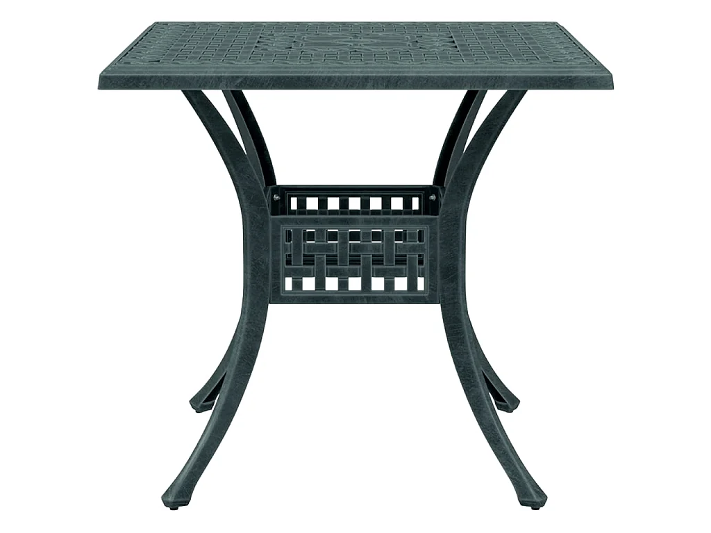 Mesa de jardim 80x80x75 cm alumínio fundido verde
