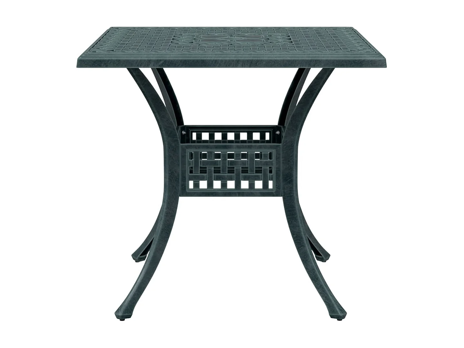 Mesa de jardim 80x80x75 cm alumínio fundido verde