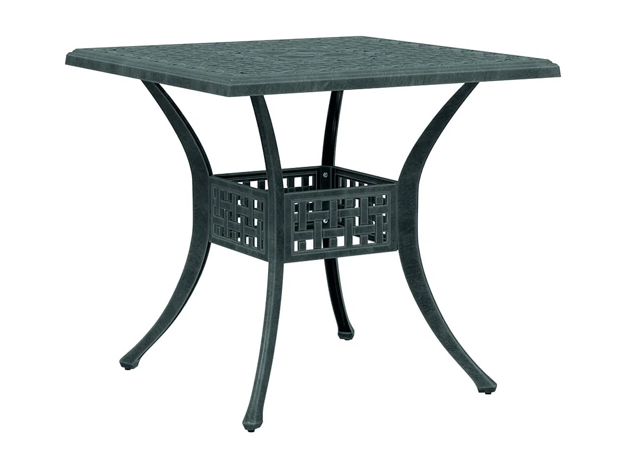 Mesa de jardim 80x80x75 cm alumínio fundido verde